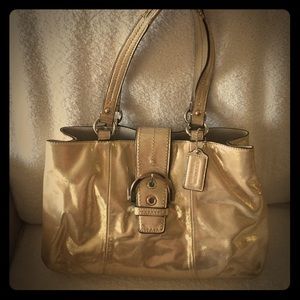 Authentic Coach Gold Fabric Bag